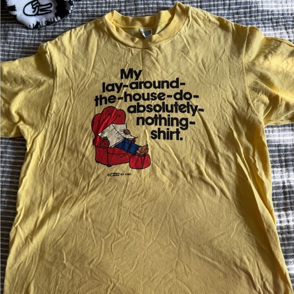 VINTAGE 1970s CRAZY SHIRT HAWAII MY LAY AROUND THE HOUSE AND DO NOTHING SHIRT - Picture 6 of 12